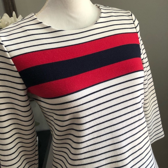 Talbots 3/4 Sleeve Nautical Striped Top XS - Picture 2 of 7